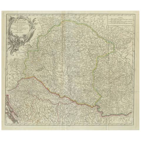 Antique Map of the Kingdom of Hungary and Transylvania, circa 1780