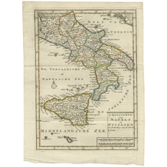 Antique Map of the Kingdom of Naples and Sicily by Keizer & de Lat, 1788