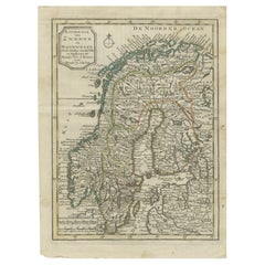 Antike Karte des schwedischen und norwegischen Königreichs von Keizer & de Lat, 1788