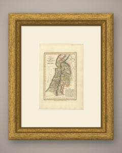 Antique Map of the Kingdoms of Israel and Judah, Hand-Colored, 1823