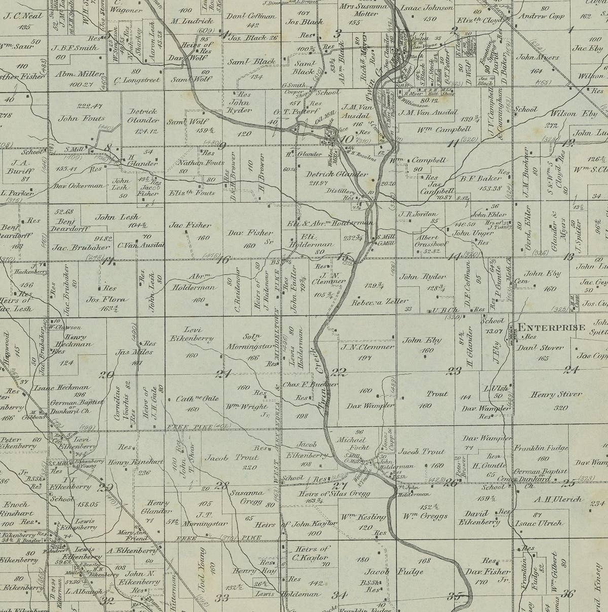 Antique Map of the Lanier Township of Ohio by Titus, 1871