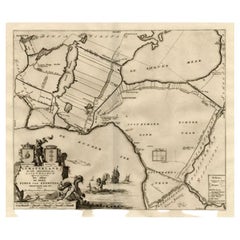 Antique Map of the Lemsterland Township 'Friesland' by Halma, 1718