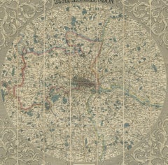 Antique Map of the London Region by G.F. Cruchley, 1838