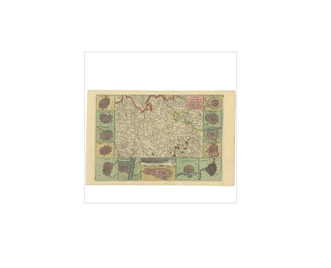 Antique Map of the Lorraine Region 'France' (c.1735)