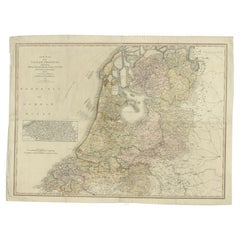 Carte ancienne des Pays-Bas inférieurs par Cary, 1813