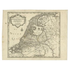 Carte ancienne des Pays-Bas inférieurs par Tirion, 1749