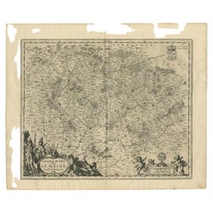 Antique Map of the Maine Region by Janssonius, 1657