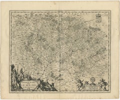 Antique Map of the Maine Region by Janssonius, 1657
