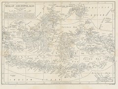 Antique Map of the Malay Archipelago by Walker, 1911