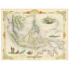 Antique Map of the Malay Archipelago 'East Indies' by Tallis '1851'