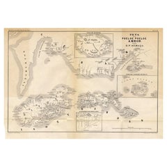Antique Map of the Maluku Islands 'Ambon' by Stemler, 1874