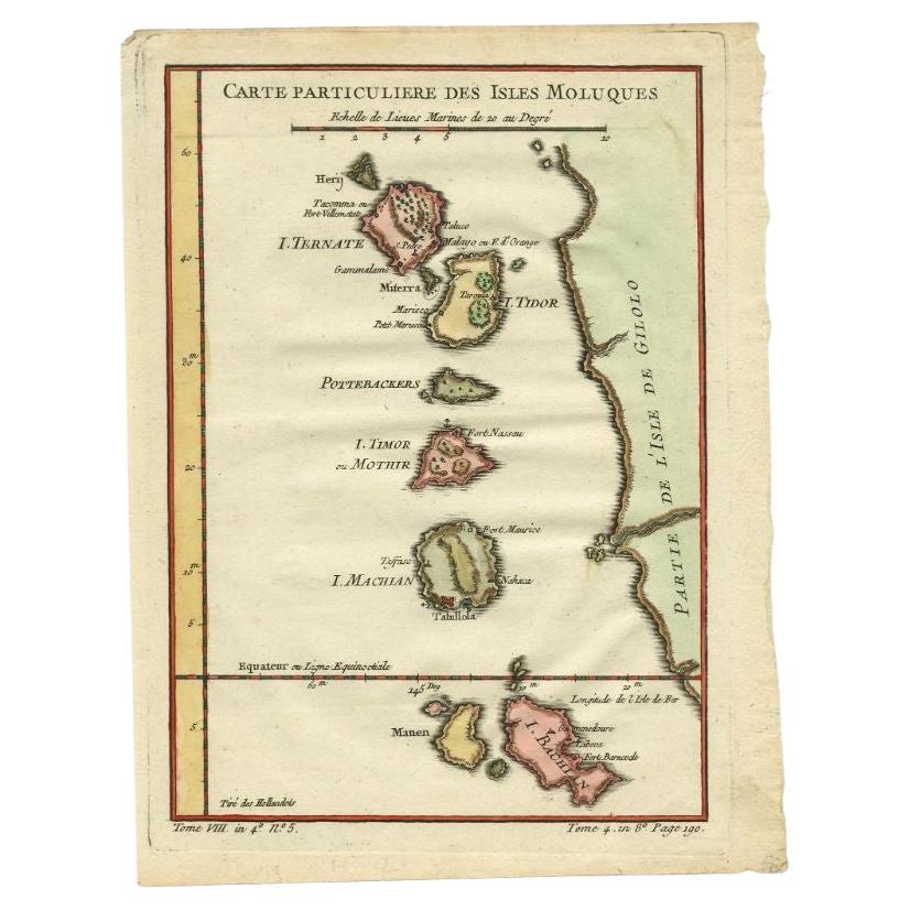 Carte ancienne des îles Maluku par Bellin, vers 1750