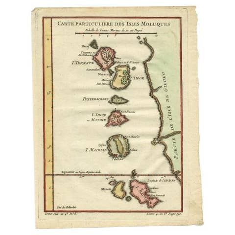 Antique Map of the Maluku Islands by Bellin, c.1750