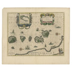 Carte ancienne des îles Maluku par Blaeu, vers 1640