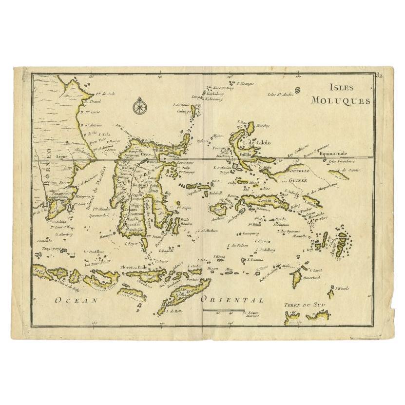 Antike Karte der Maluku-Inseln von Le Rouge, um 1750