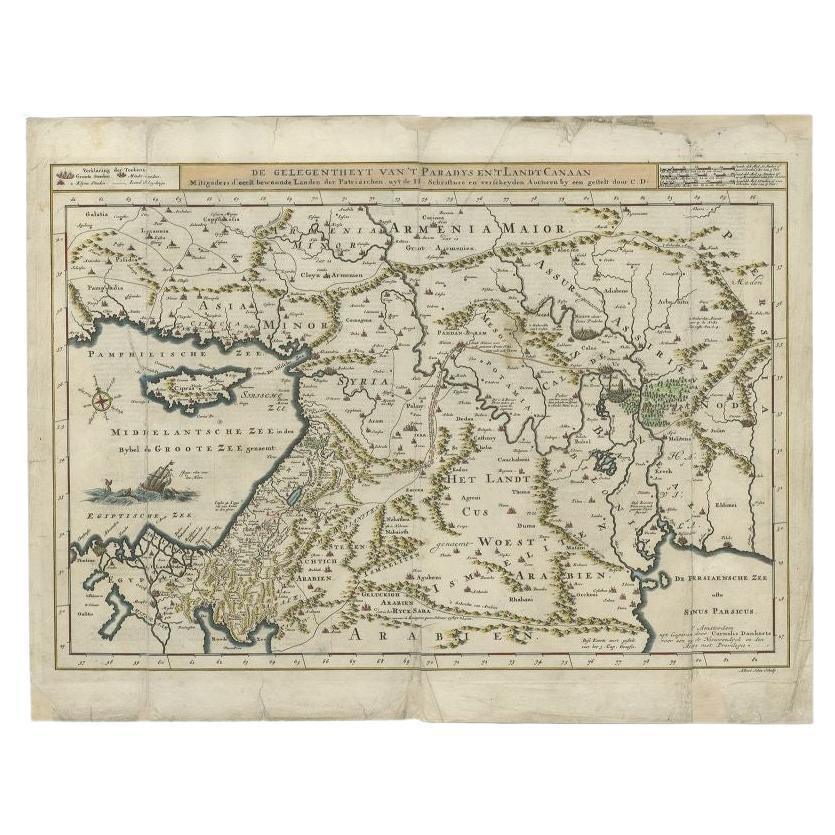 Antique Map of the Mediterranean and the Persian Gulf by Danckerts, c.1718 For Sale