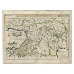 Carte ancienne de la Méditerranée et du golfe persan par Danckerts, vers 1718