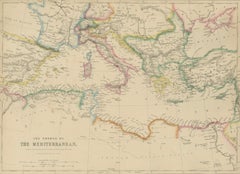 Antique Map of the Mediterranean & Greek Archipelago, Blackie, circa 1860