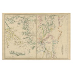 Antique Map of the Mediterranean & Greek Archipelago, Blackie, circa 1860