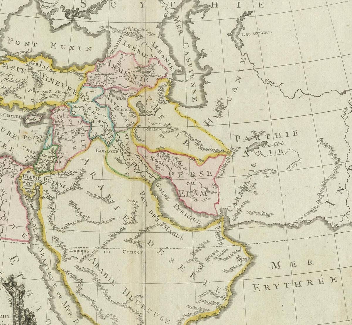 Antique Map of the Middle East by Brion de la Tour '1772'