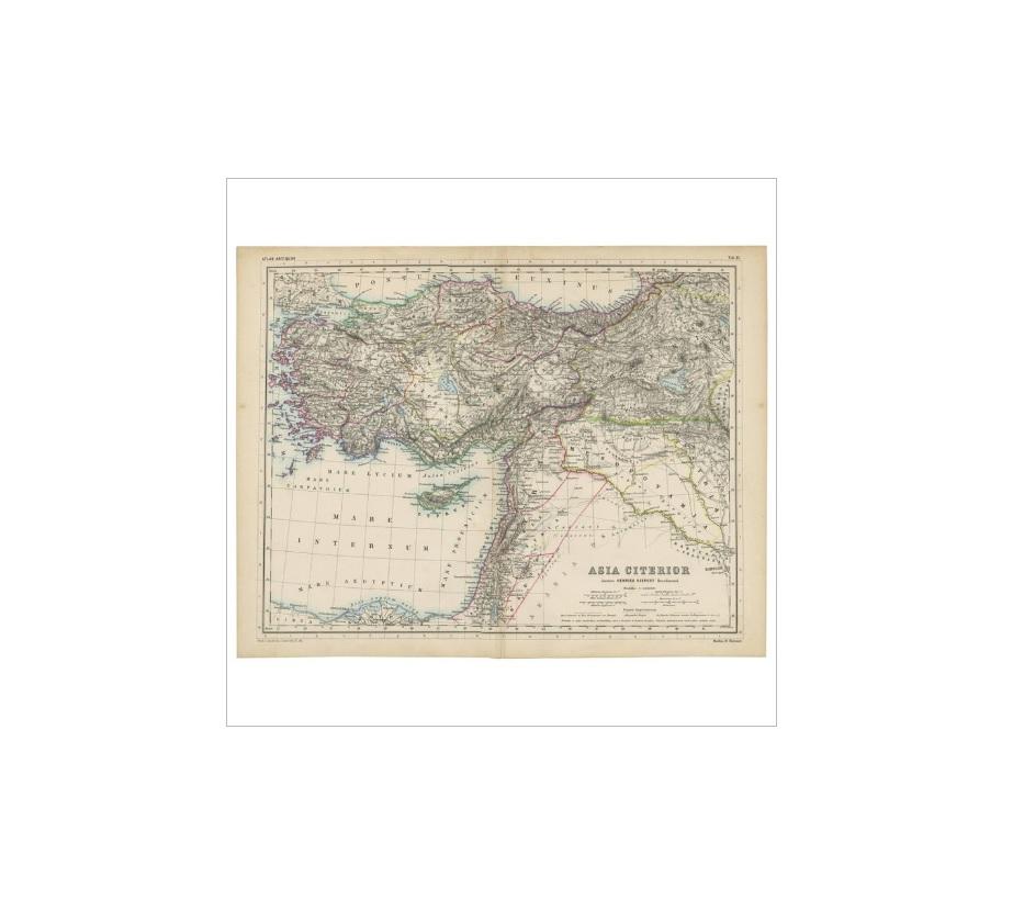 Antique map titled 'Asia Citerior'. This map originates from 'Atlas Antiquus. Zwölf Karten zur Alten Geschichte' by H. Kiepert. Published in Berlin, circa 1870.