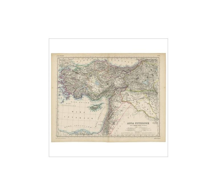 Antique Map of the Middle East by H. Kiepert, circa 1870 For Sale at 1stDibs
