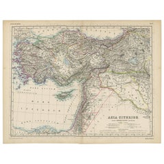 Antike Karte des Nahen Ostens von H. Kiepert, um 1870