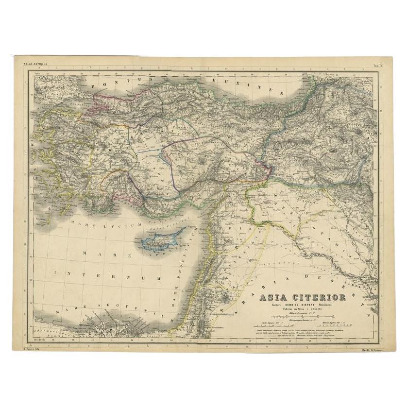 Original Antique Map of the Middle East, Published in Germany, c.1870 For Sale