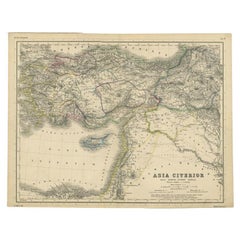 Original Antique Map of the Middle East, Published in Germany, c.1870