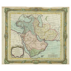 Mapa antiguo de Oriente Medio con una gran Arabia, 1799