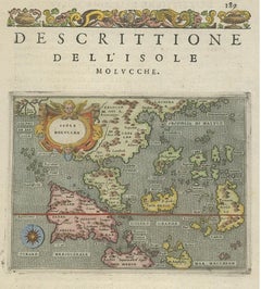 Antique Map of the Moluccas by Porcacchi, circa 1620