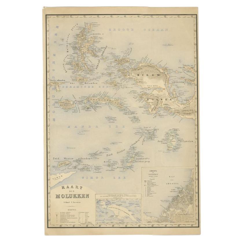 Antique Map of the Moluccas by Stemfoort, 1885 For Sale