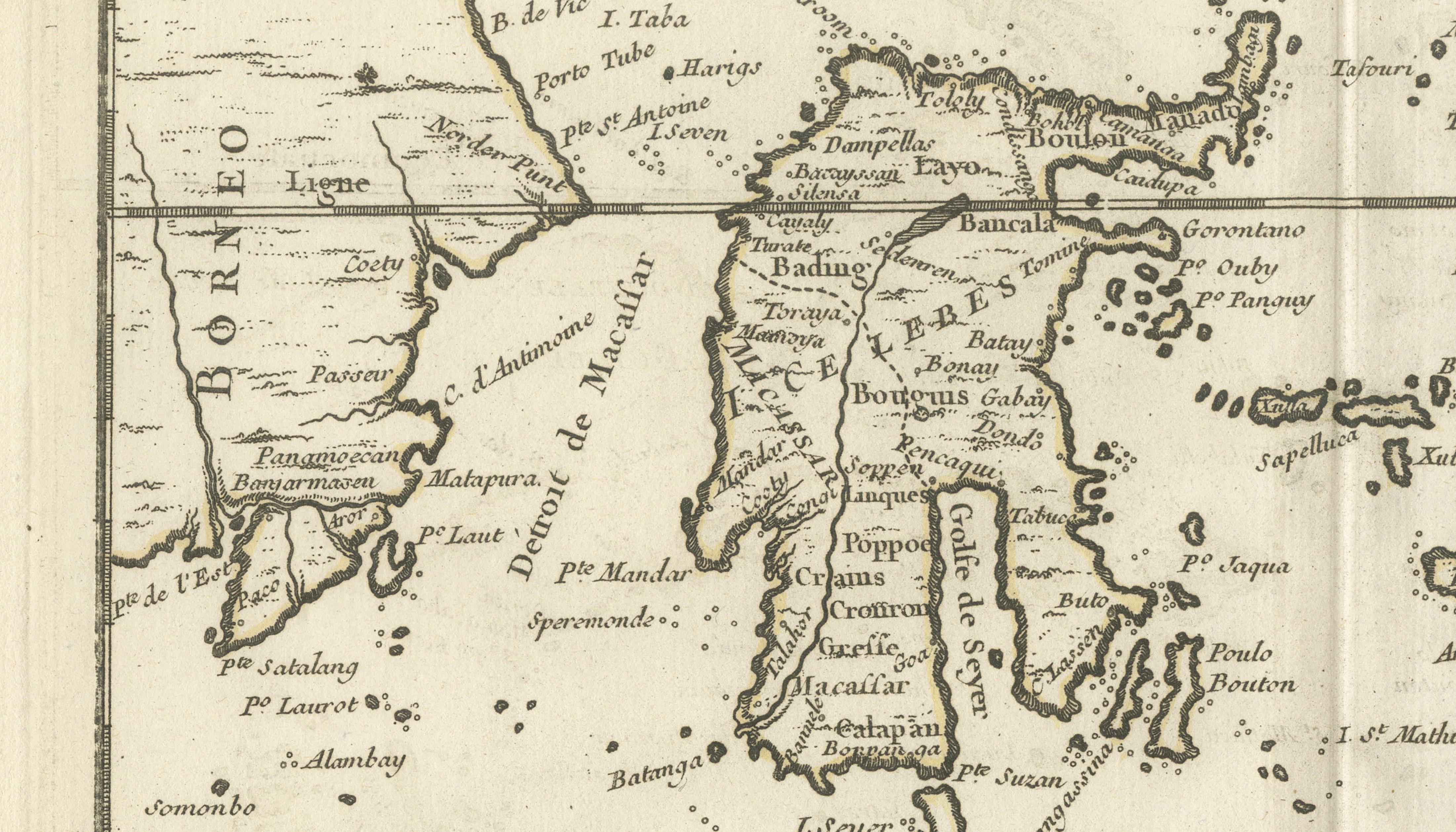 Antique Map of the Moluccas & Celebes, Le Rouge, French Engraving c.1750