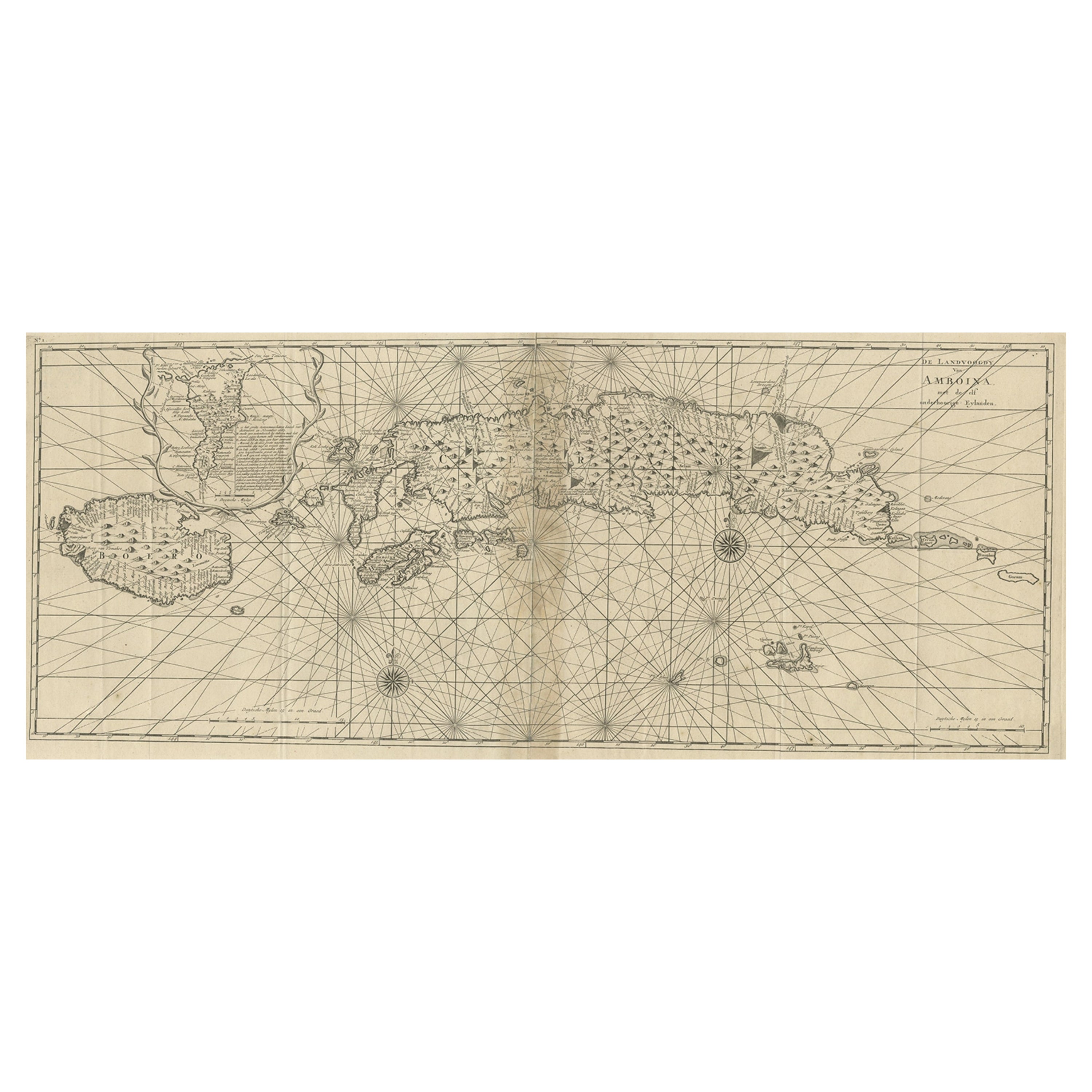 Mappa antica delle Molucche o delle famose isole delle spezie dell'Indonesia, 1724