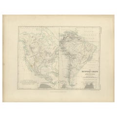 Antique Map of the Mountain Chains of America by Johnston '1850'
