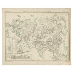Antique Map of the Mountain Ranges of Asia and Europe by Berghaus, 1849