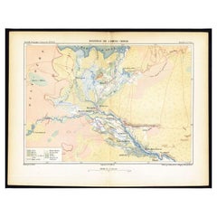 Antique Map of the Mouth of the Amu Darya River by Reclus, 1881