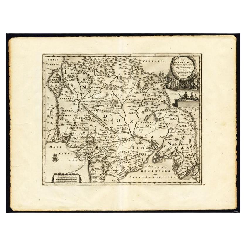 Carte ancienne de l'Empire moghol par Van der Aa, vers 1725 en vente