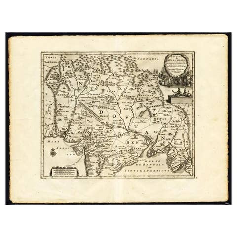Antique Map of the Mughal Empire by Van der Aa, C.1725