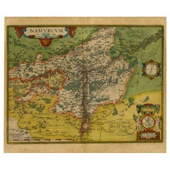 Mapa antiguo de la región de Namen o Namur en Valonia, Bélgica