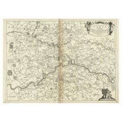 Carte ancienne de la région du Namur en France par Coronelli, vers 1695