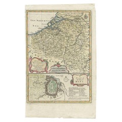 Carte ancienne des Pays-Bas et de la Belgique par Bowen, 1747