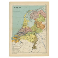 Antique Map of the Netherlands by Beekman & Schuiling, 1927