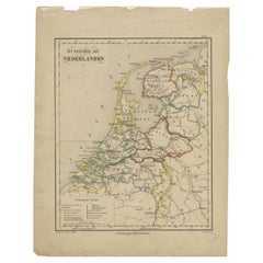 Carte ancienne des Pays-Bas par Brugsma, vers1870