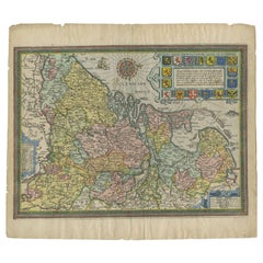 Mapa antiguo de los Países Bajos por Guicciardini, 1612
