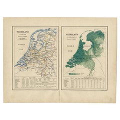 Antike Karte der Niederlande von Kuyper, 1883