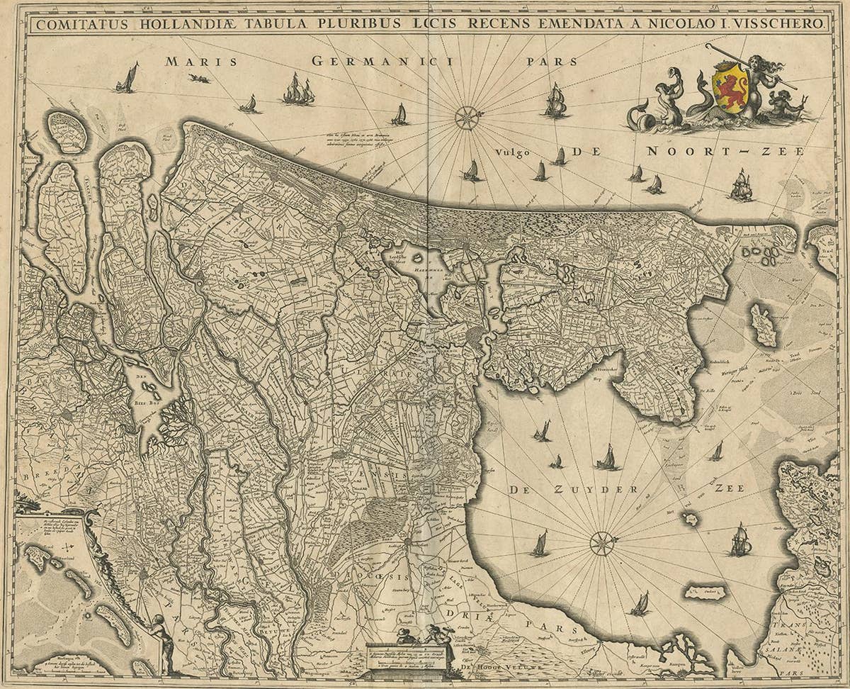 Antique Map of the Netherlands by N. Visscher, 1684