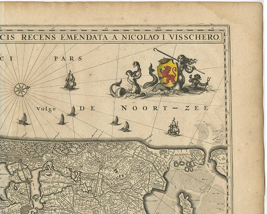 Antique Map of the Netherlands by N. Visscher, 1684