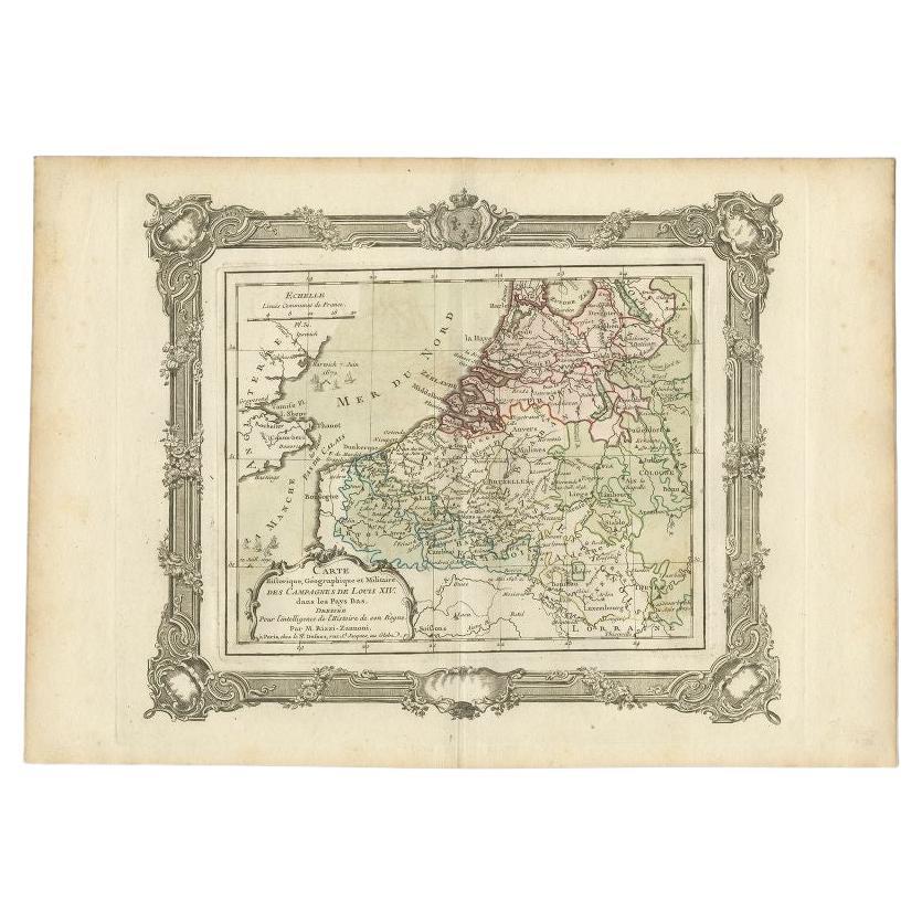 Antique Map of the Netherlands by Zannoni, 1765 For Sale