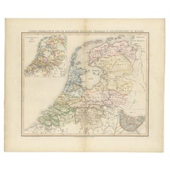 Carte ancienne des Pays-Bas en 1798 par Mees, 1851